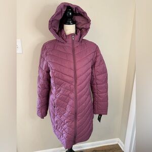 Spyder Tulipwood long line quilted puffer hoodie coat size large